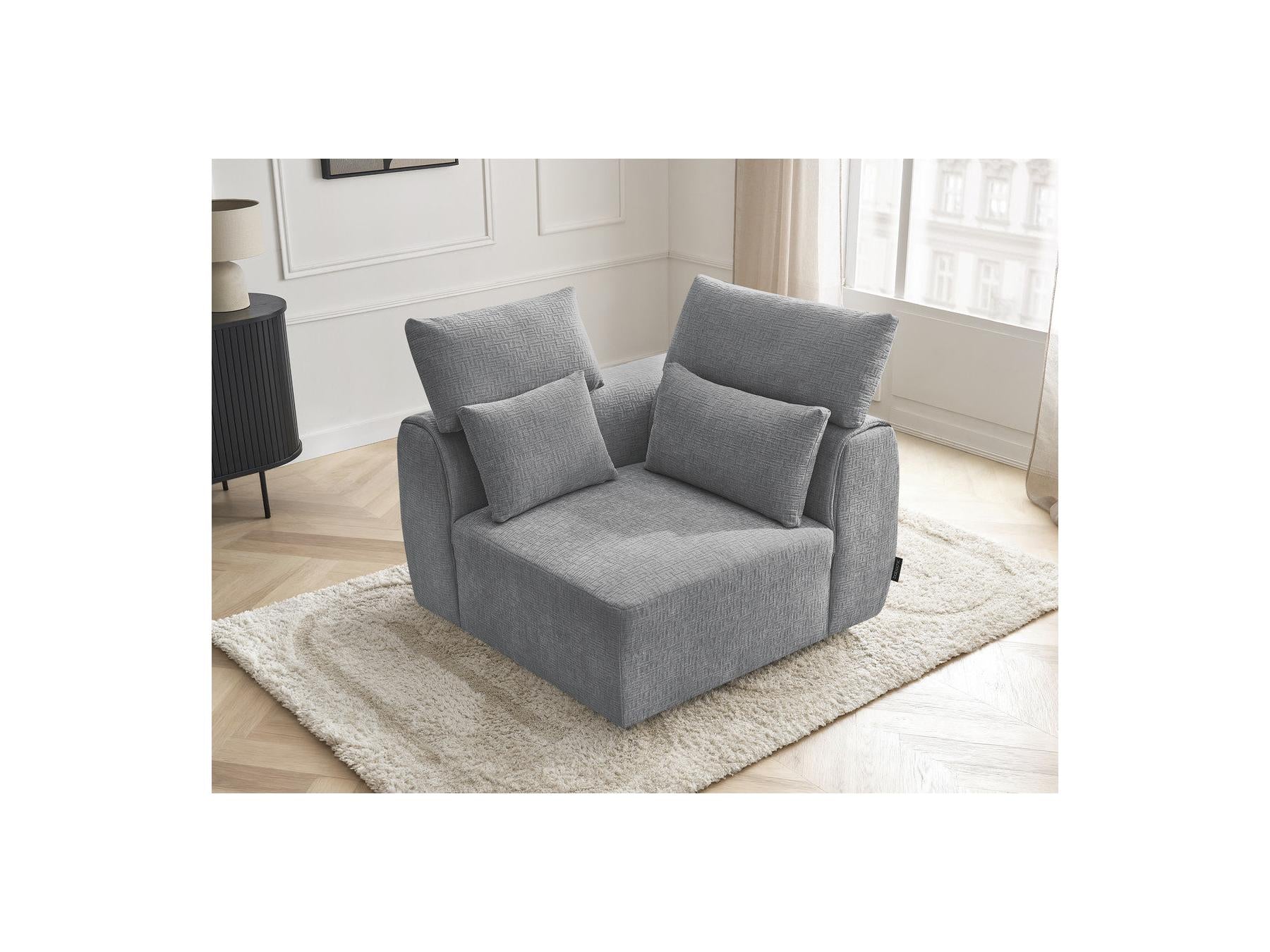 Jana - Angle Avec Têtière Pour Canapé Modulable - Tissu Texturé