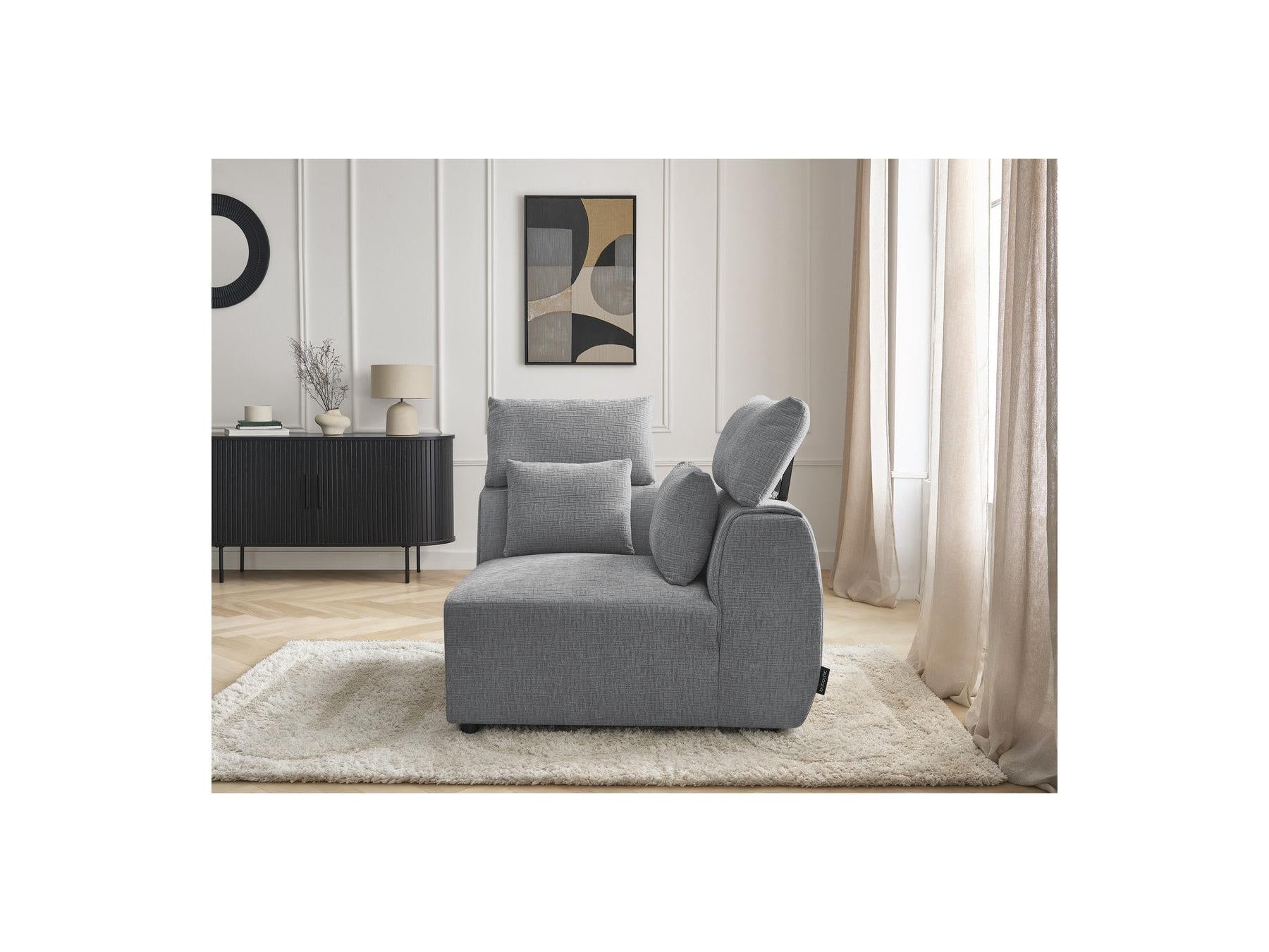 Jana - Angle Avec Têtière Pour Canapé Modulable - Tissu Texturé