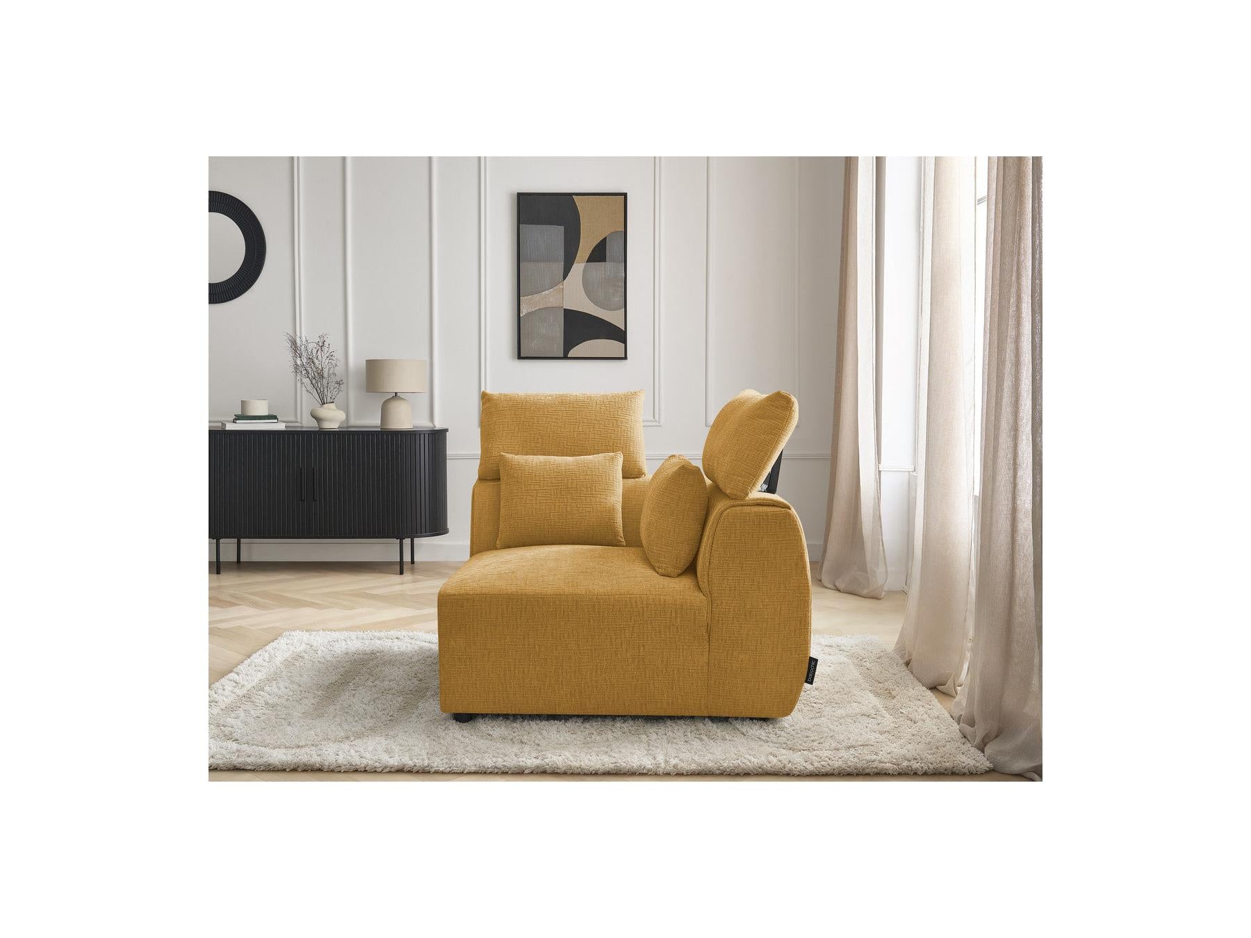 Jana - Angle Avec Têtière Pour Canapé Modulable - Tissu Texturé