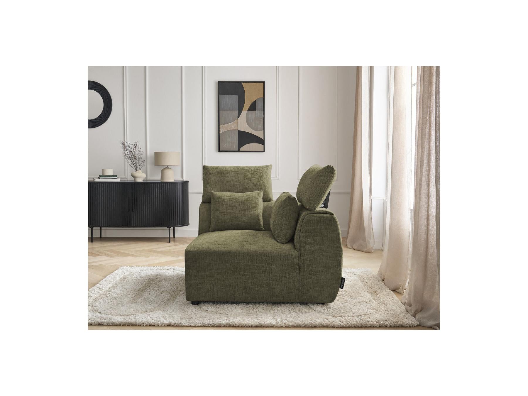 Jana - Angle Avec Têtière Pour Canapé Modulable - Tissu Texturé