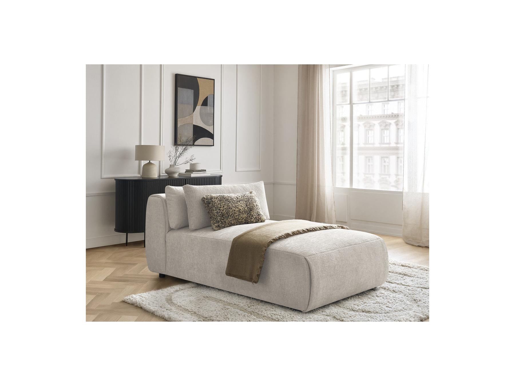 Jana - Méridienne Avec Têtière Pour Canapé Modulable - Tissu Texturé