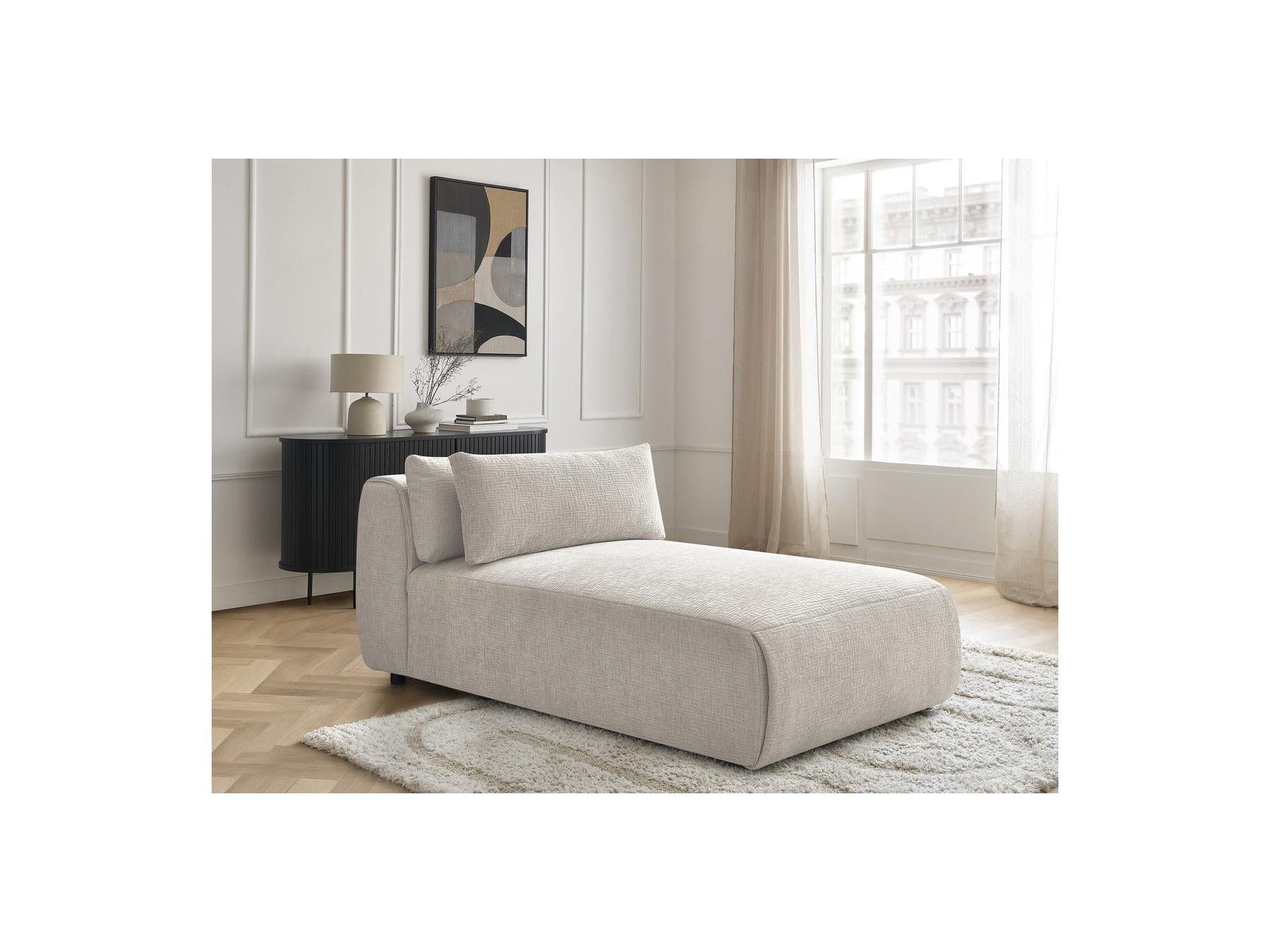 Jana - Méridienne Avec Têtière Pour Canapé Modulable - Tissu Texturé