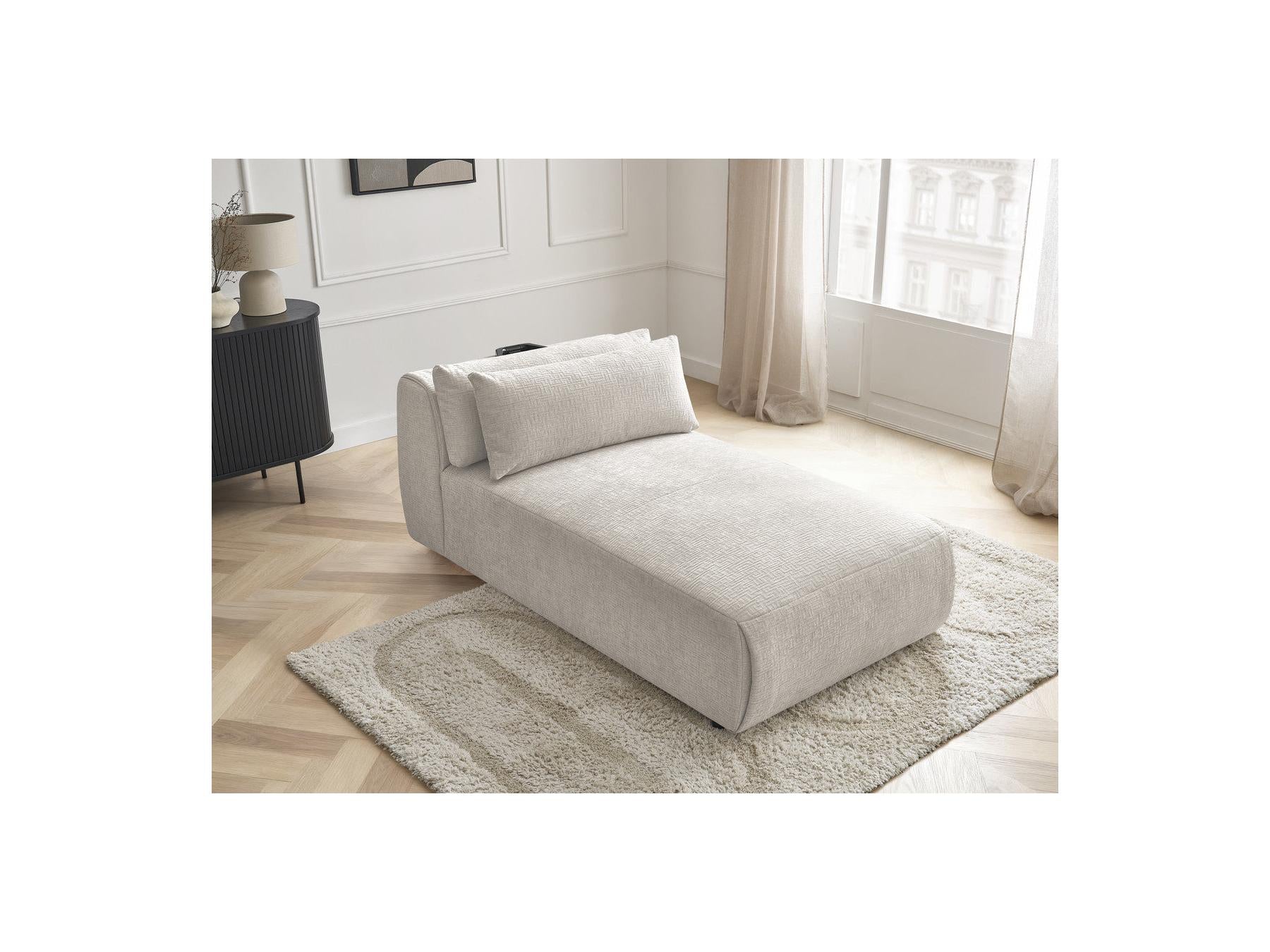 Jana - Méridienne Avec Têtière Pour Canapé Modulable - Tissu Texturé