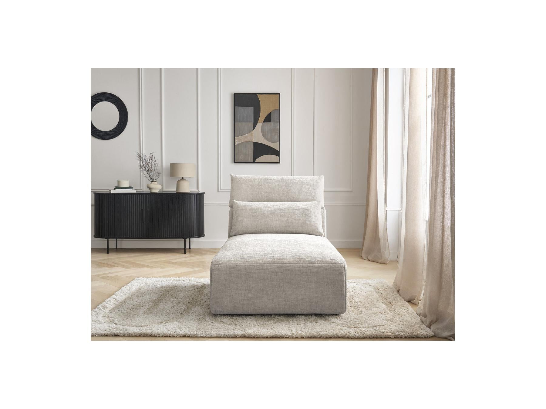 Jana - Méridienne Avec Têtière Pour Canapé Modulable - Tissu Texturé