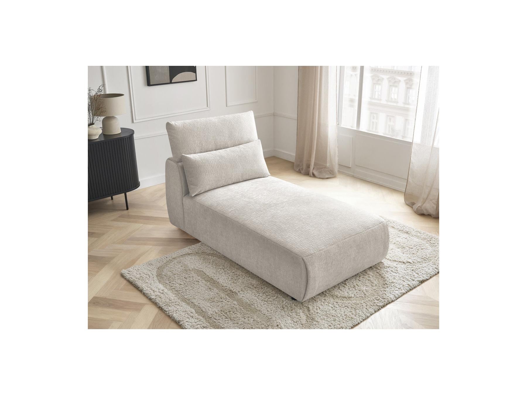 Jana - Méridienne Avec Têtière Pour Canapé Modulable - Tissu Texturé