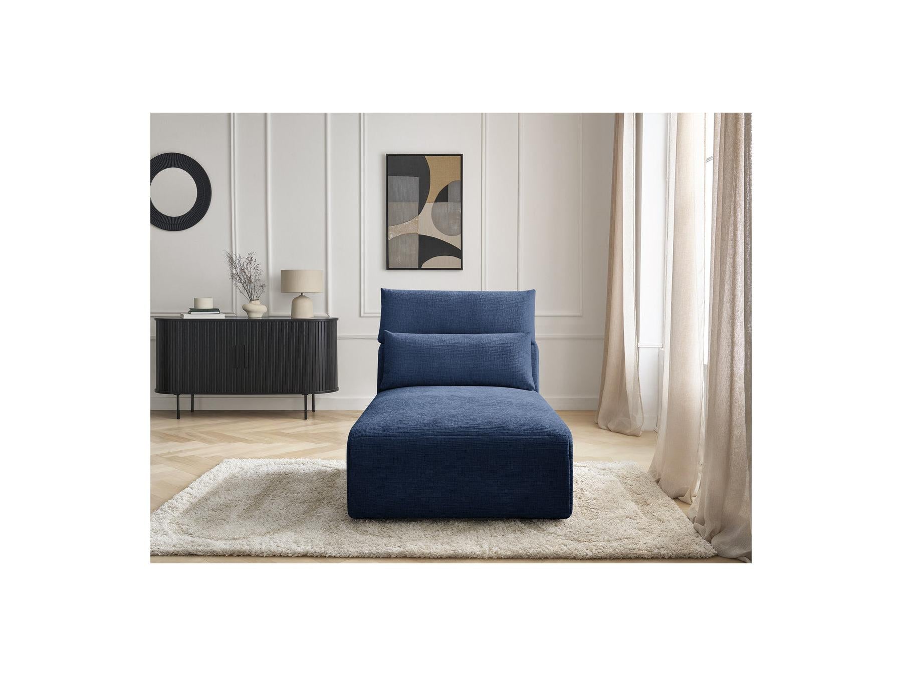 Jana - Méridienne Avec Têtière Pour Canapé Modulable - Tissu Texturé