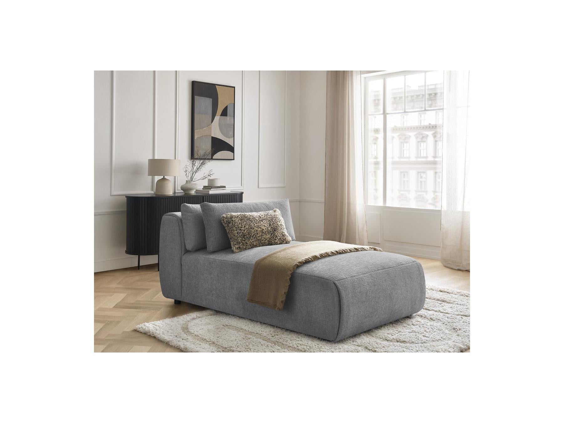 Jana - Méridienne Avec Têtière Pour Canapé Modulable - Tissu Texturé
