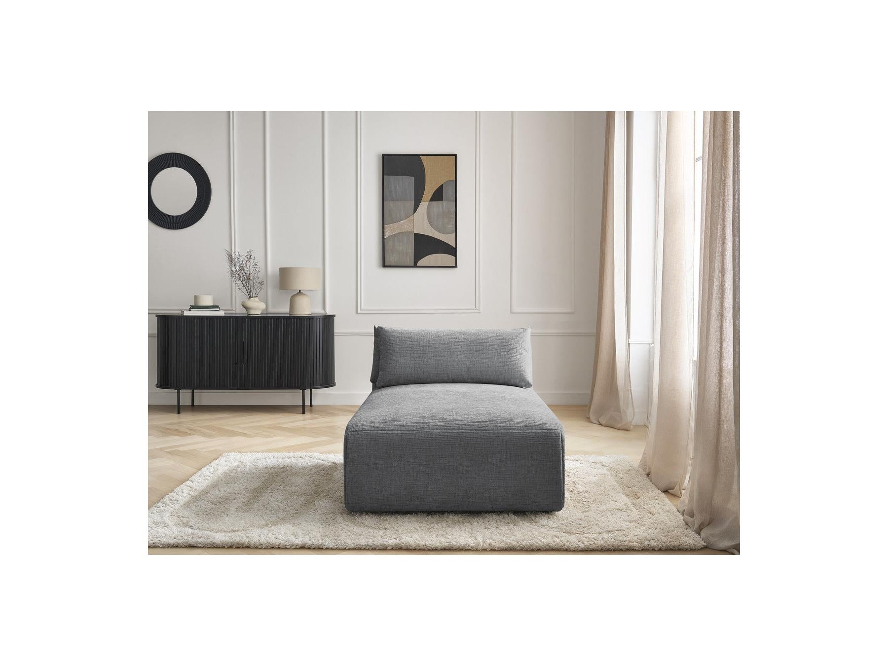 Jana - Méridienne Avec Têtière Pour Canapé Modulable - Tissu Texturé