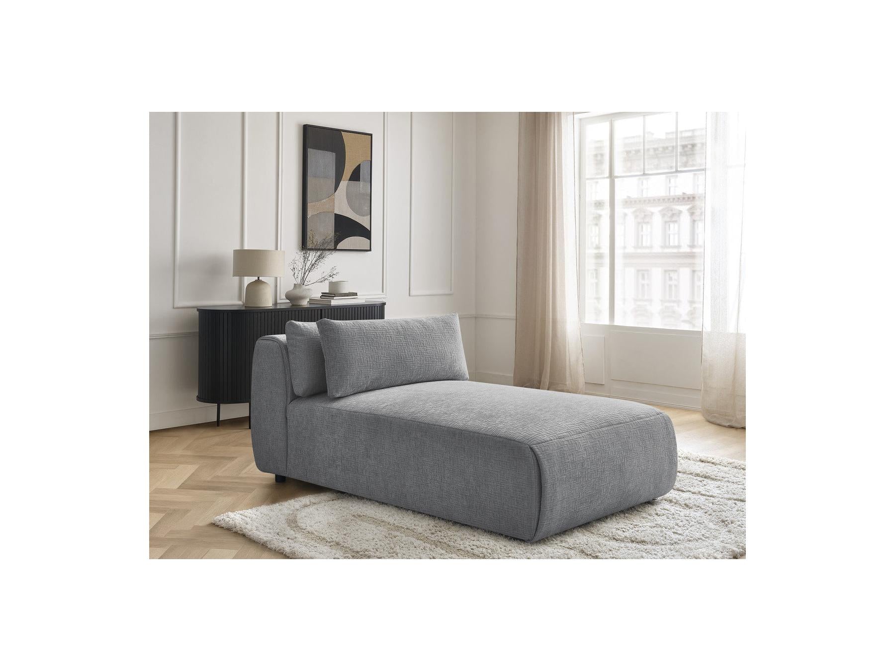 Jana - Méridienne Avec Têtière Pour Canapé Modulable - Tissu Texturé