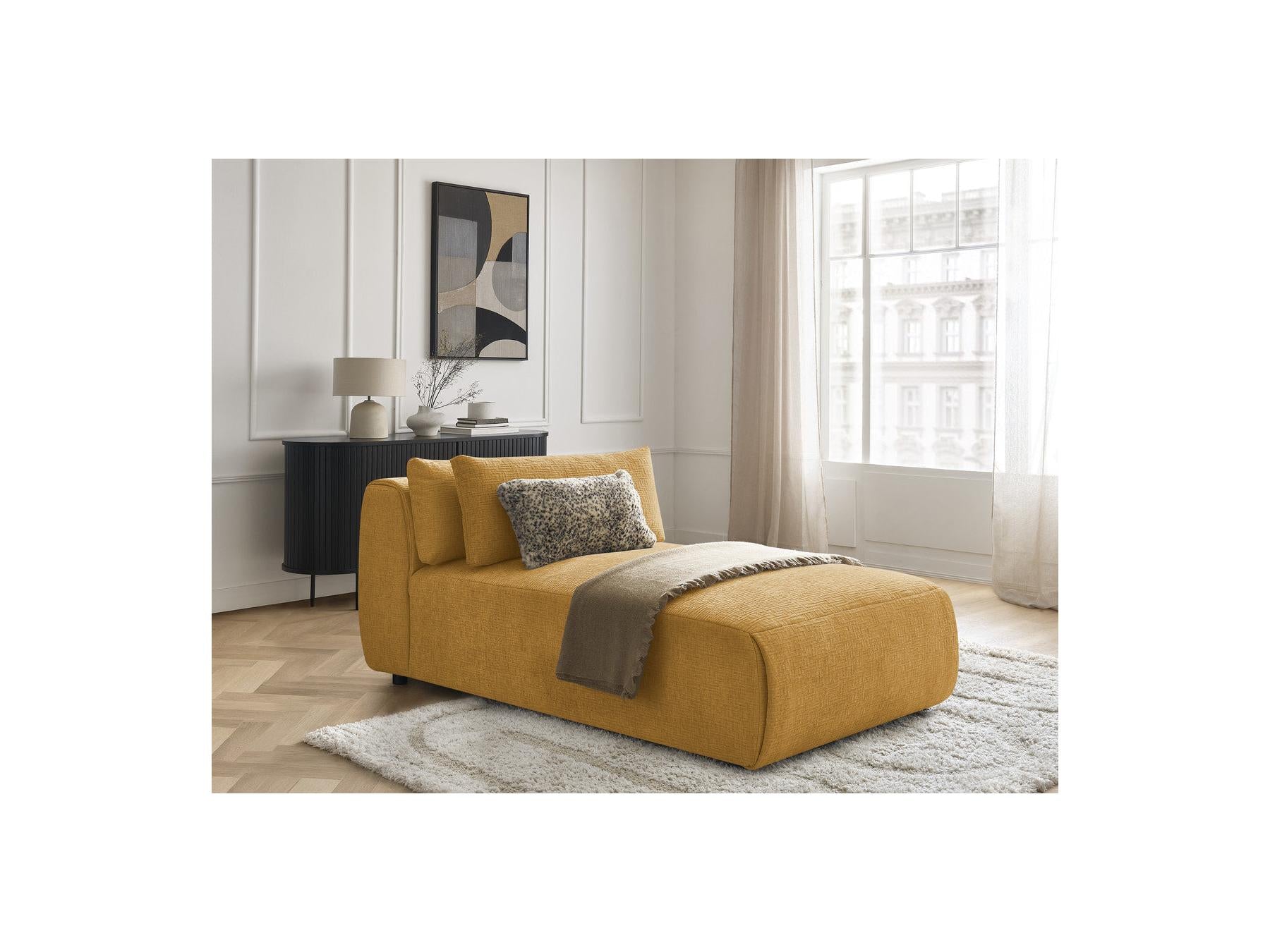 Jana - Méridienne Avec Têtière Pour Canapé Modulable - Tissu Texturé