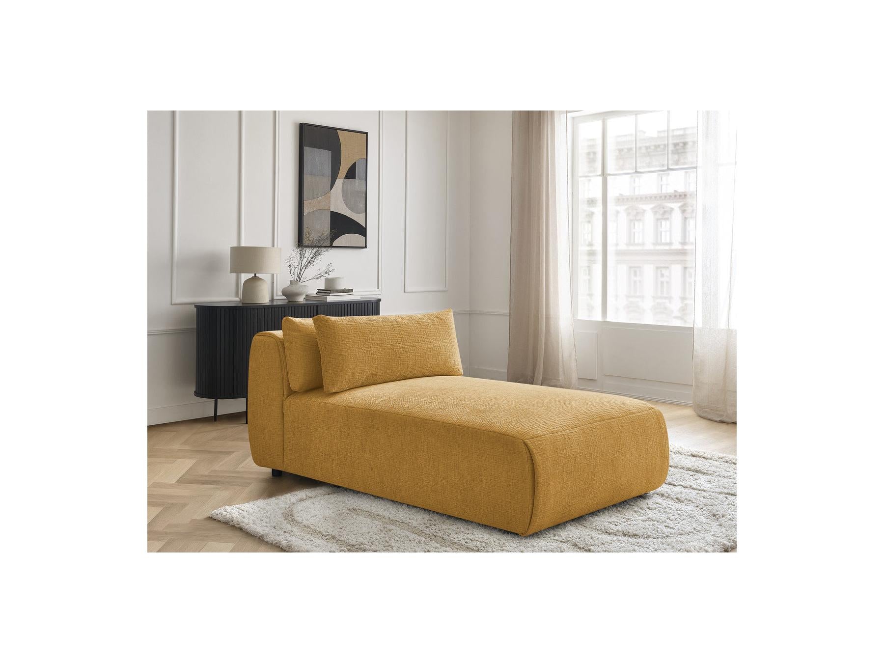 Jana - Méridienne Avec Têtière Pour Canapé Modulable - Tissu Texturé