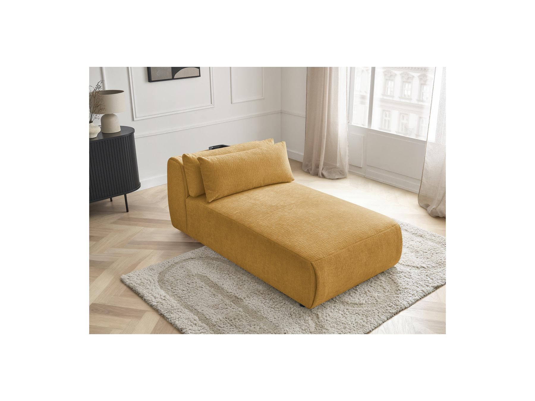 Jana - Méridienne Avec Têtière Pour Canapé Modulable - Tissu Texturé