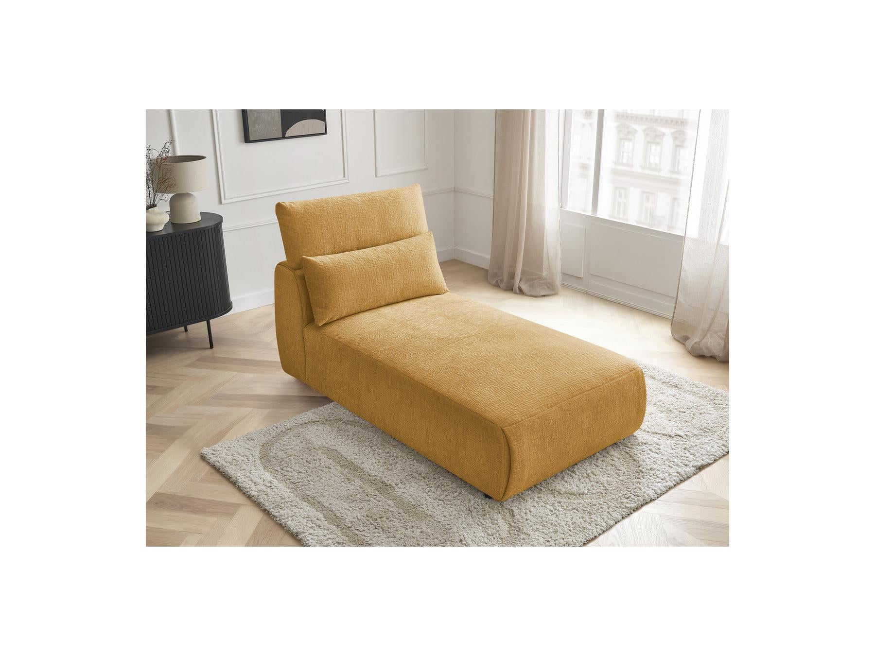 Jana - Méridienne Avec Têtière Pour Canapé Modulable - Tissu Texturé