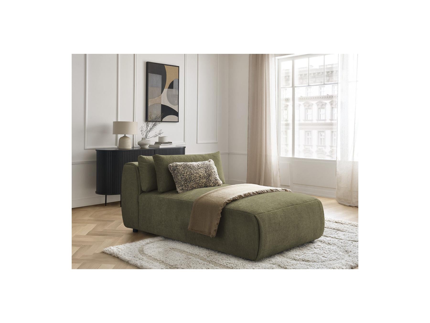 Jana - Méridienne Avec Têtière Pour Canapé Modulable - Tissu Texturé
