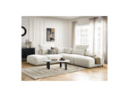 Jana - Canapé D'Angle Fixe Modulable Avec Têtières - Tissu Chiné Avec 2 Chauffeuses, 1 Angle Et 2 Poufs - Réversible