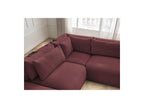 Jana - Canapé D'Angle Fixe Modulable Avec Têtières - Tissu Chiné Avec 2 Chauffeuses, 1 Angle Et 2 Poufs - Réversible