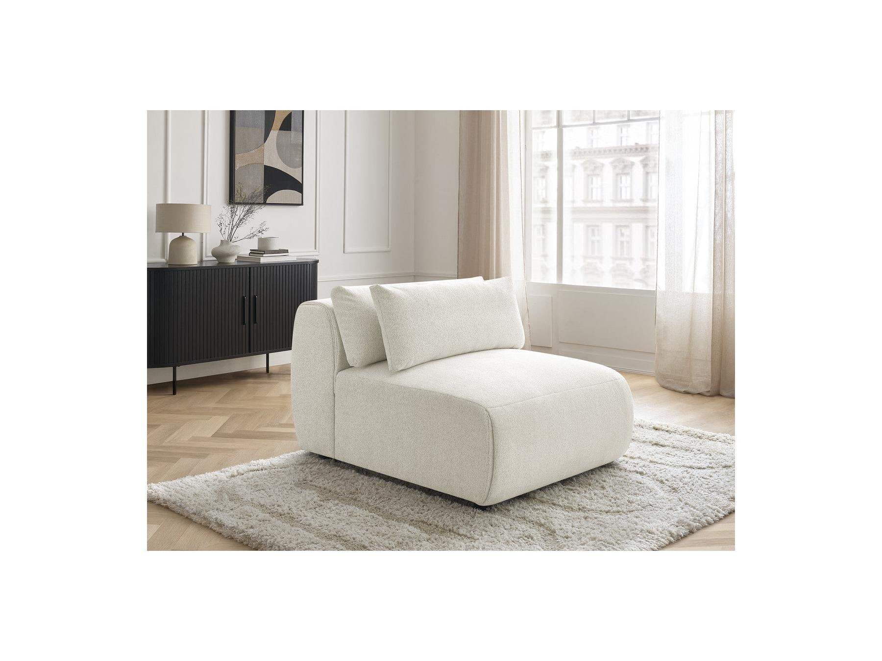 Jana - Chauffeuse 1 Place Avec Têtière Pour Canapé Modulable - Tissu Chiné