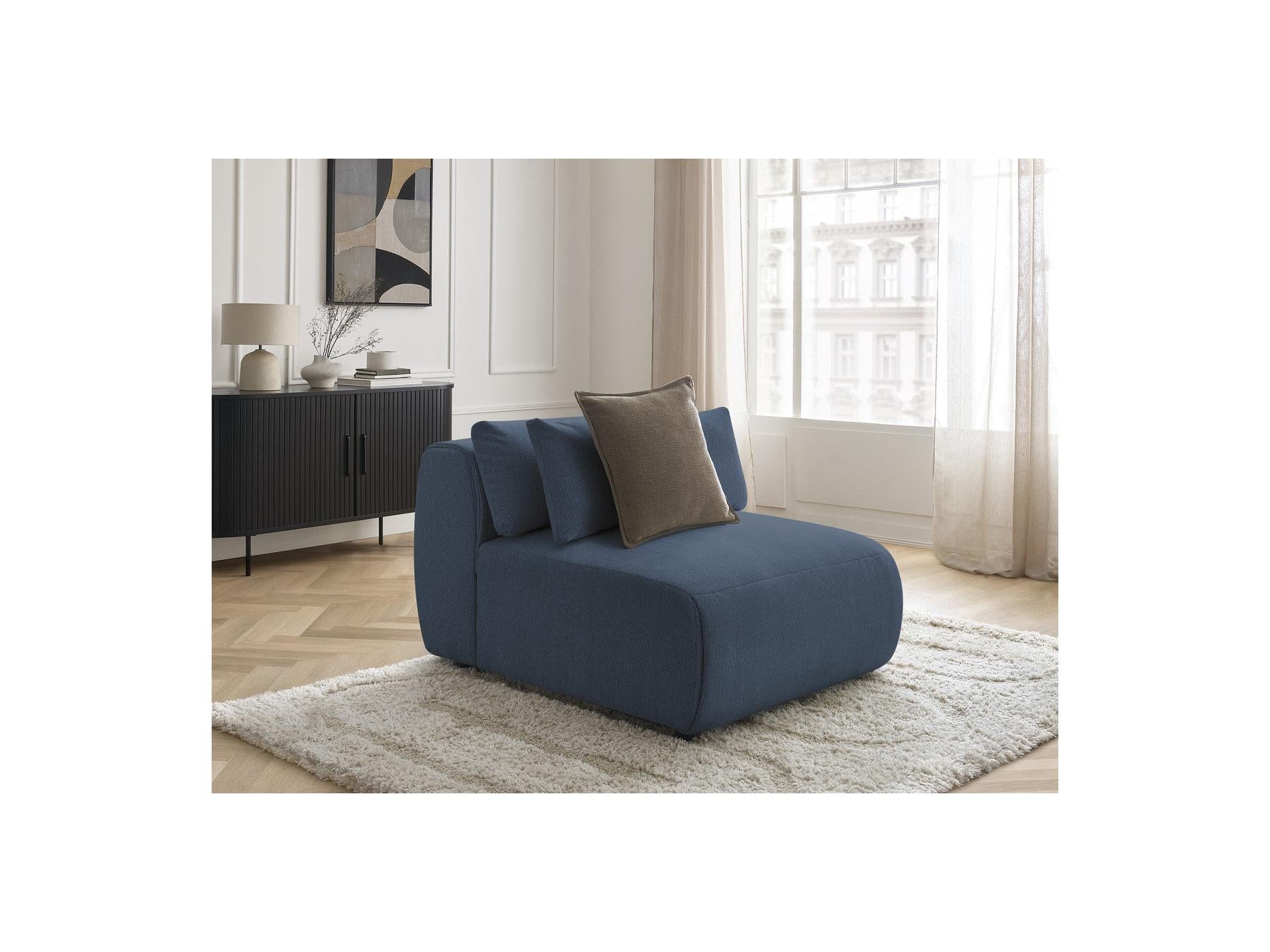 Jana - Chauffeuse 1 Place Avec Têtière Pour Canapé Modulable - Tissu Chiné