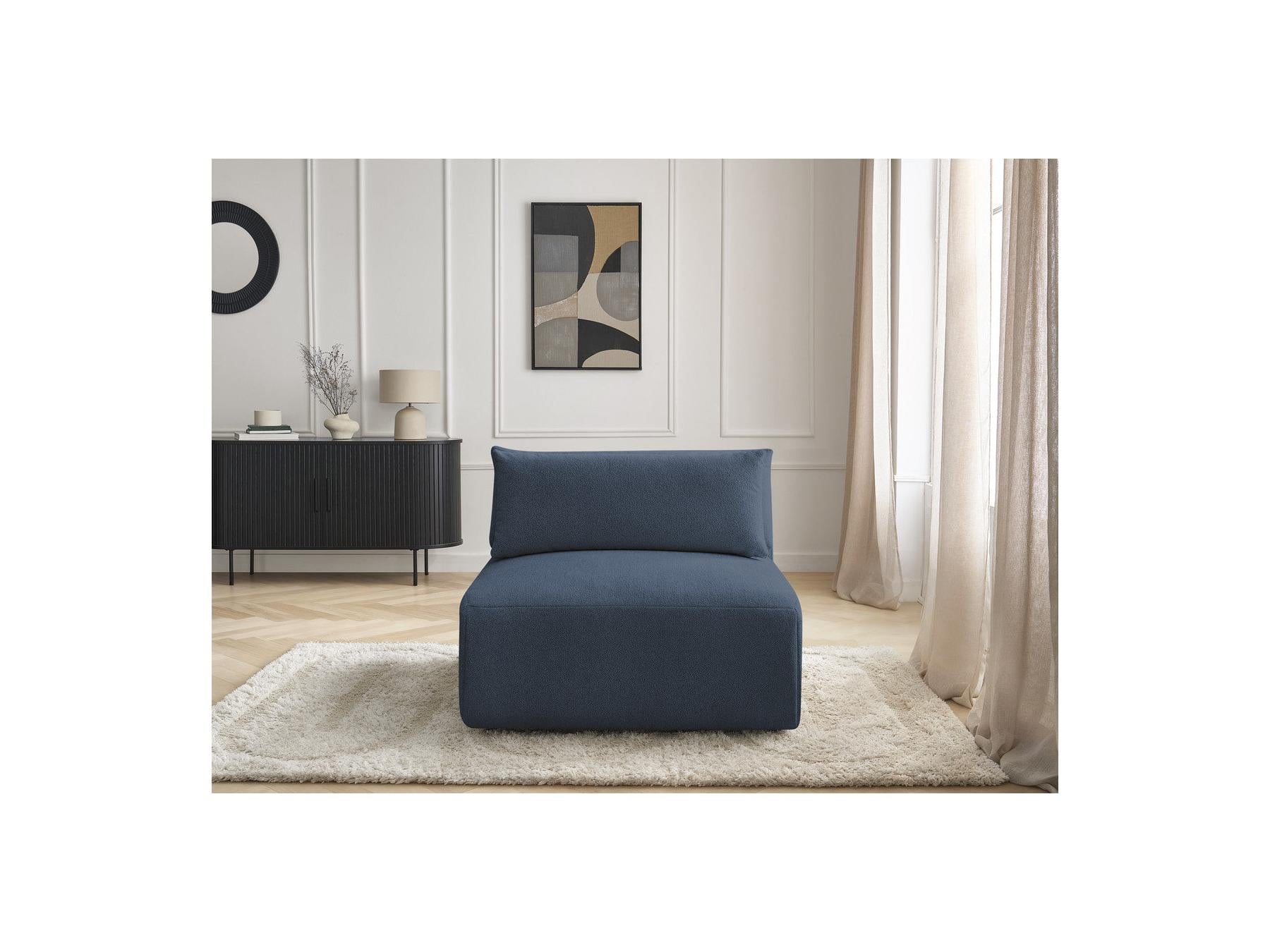 Jana - Chauffeuse 1 Place Avec Têtière Pour Canapé Modulable - Tissu Chiné