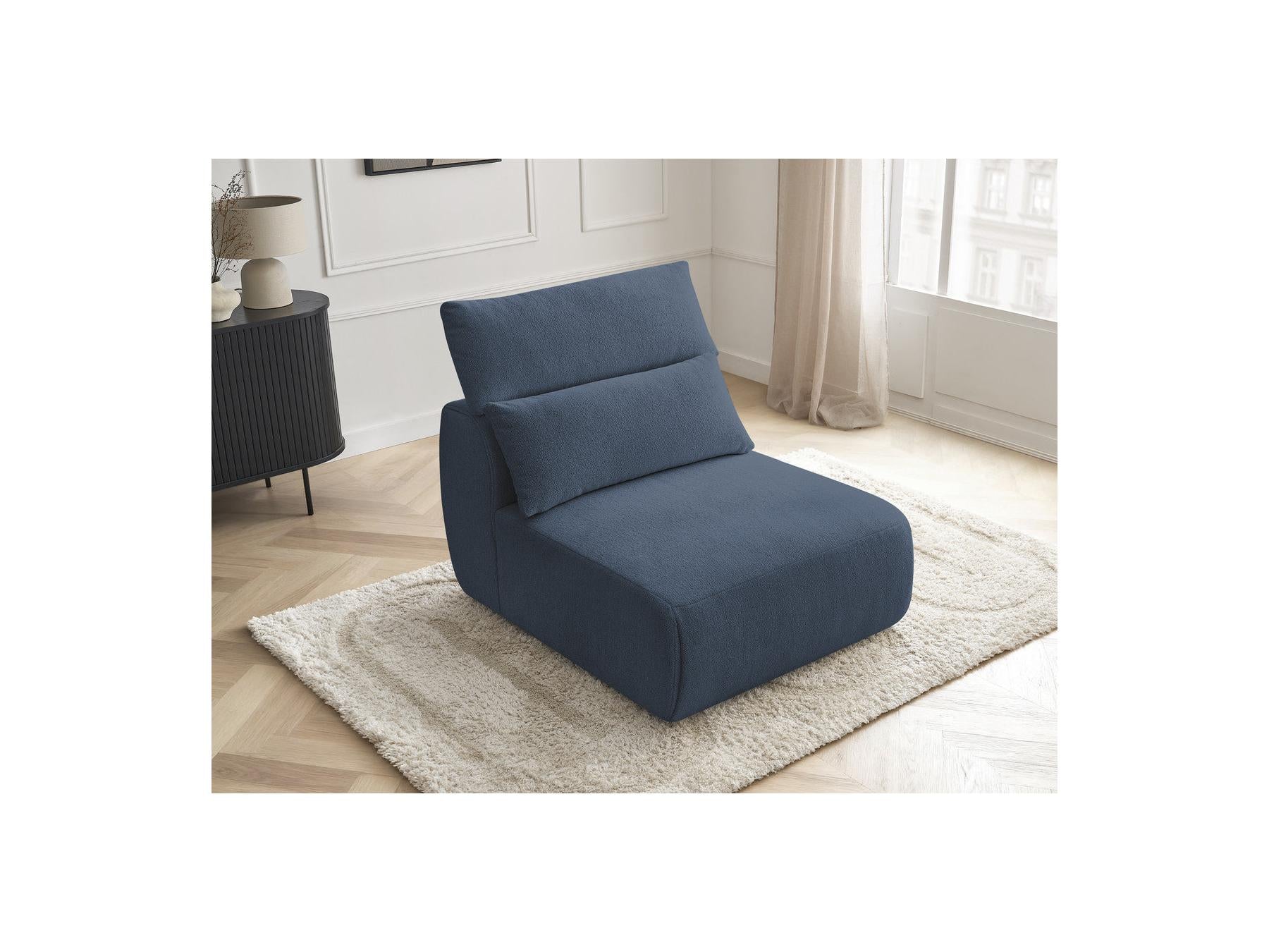 Jana - Chauffeuse 1 Place Avec Têtière Pour Canapé Modulable - Tissu Chiné
