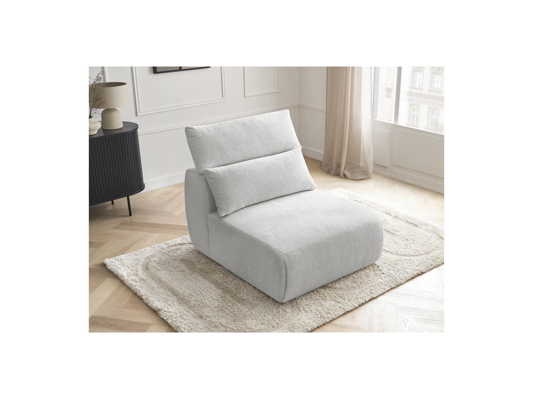 Jana - Chauffeuse 1 Place Avec Têtière Pour Canapé Modulable - Tissu Chiné