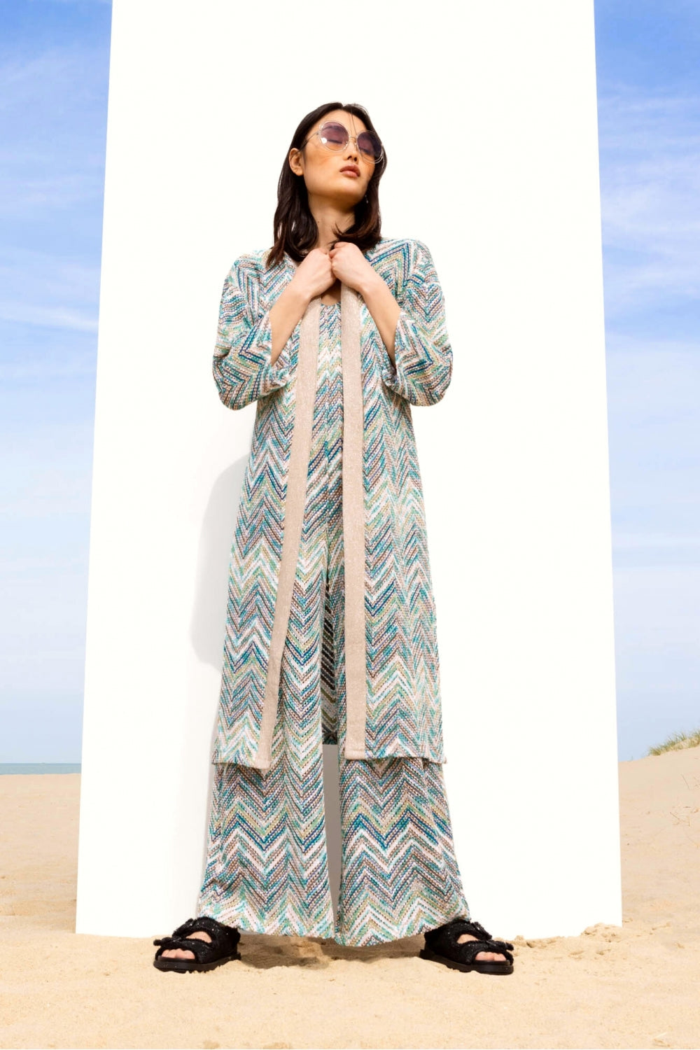 Le Kimono Maggie Zigzag Blue