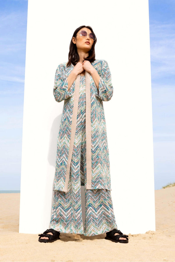 Le Kimono Maggie Zigzag Blue