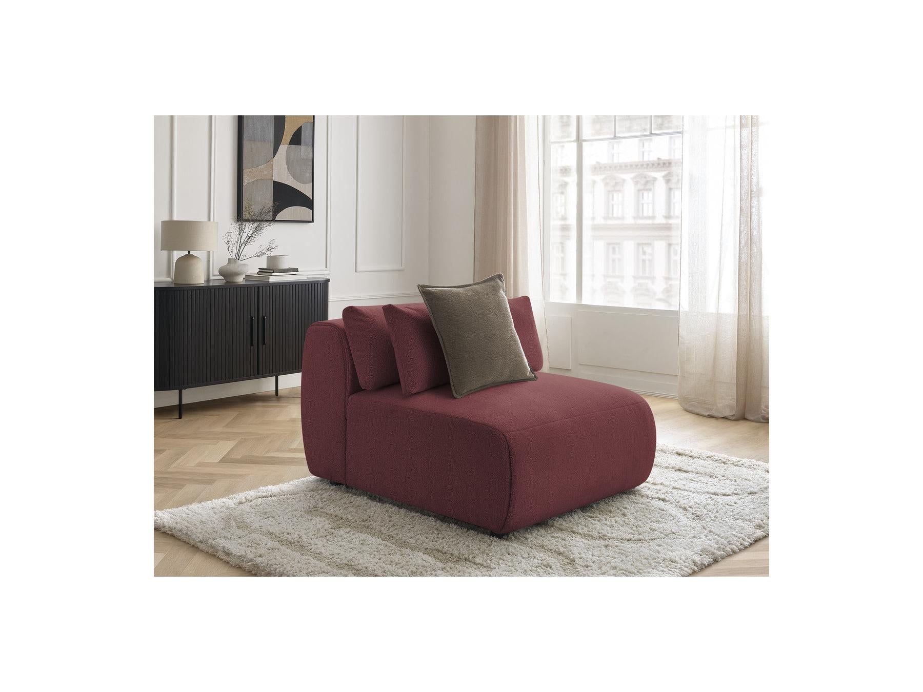 Jana - Chauffeuse 1 Place Avec Têtière Pour Canapé Modulable - Tissu Chiné