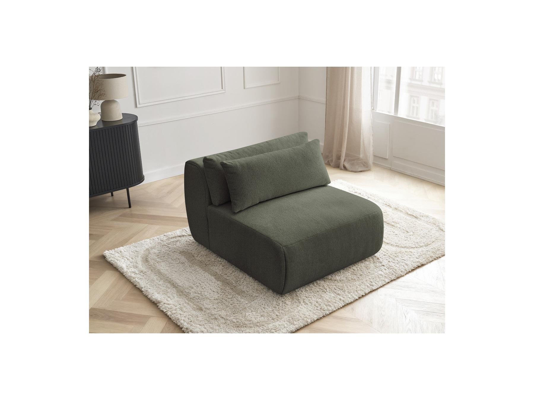 Jana - Chauffeuse 1 Place Avec Têtière Pour Canapé Modulable - Tissu Chiné