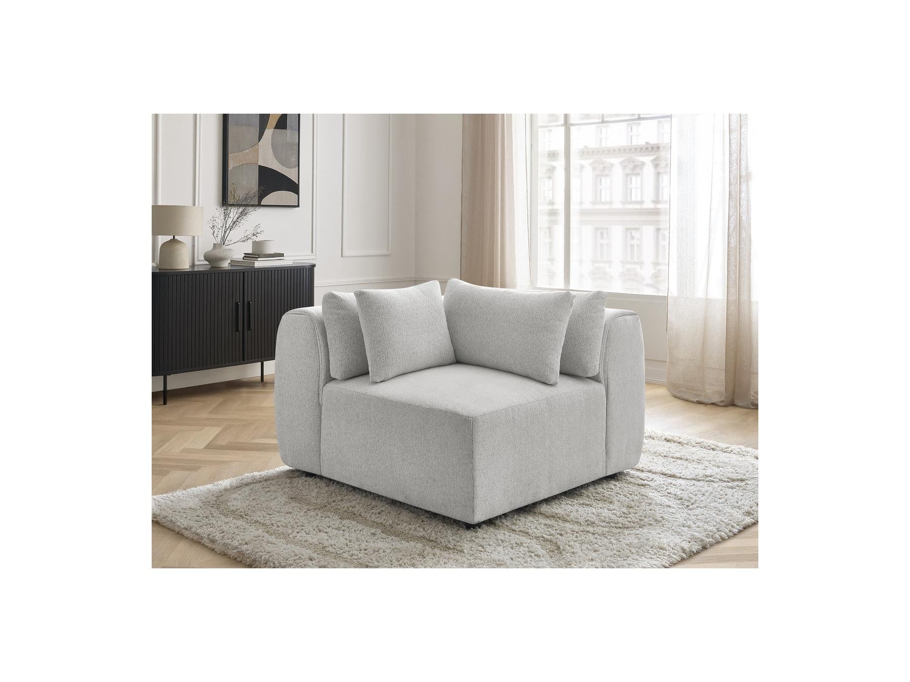 Jana - Angle Avec Têtière Pour Canapé Modulable - Tissu Chiné