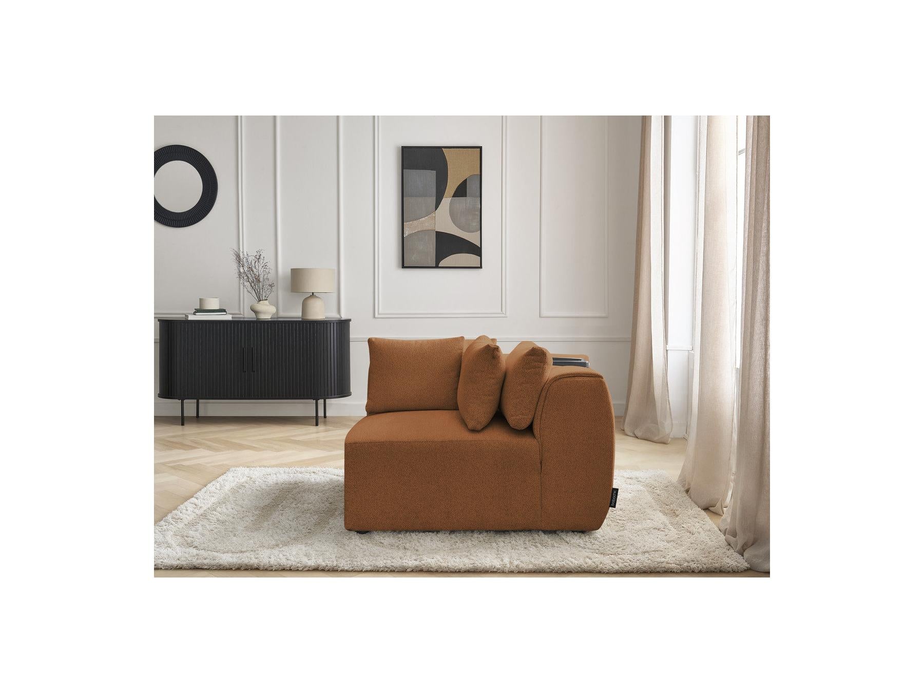 Jana - Angle Avec Têtière Pour Canapé Modulable - Tissu Chiné