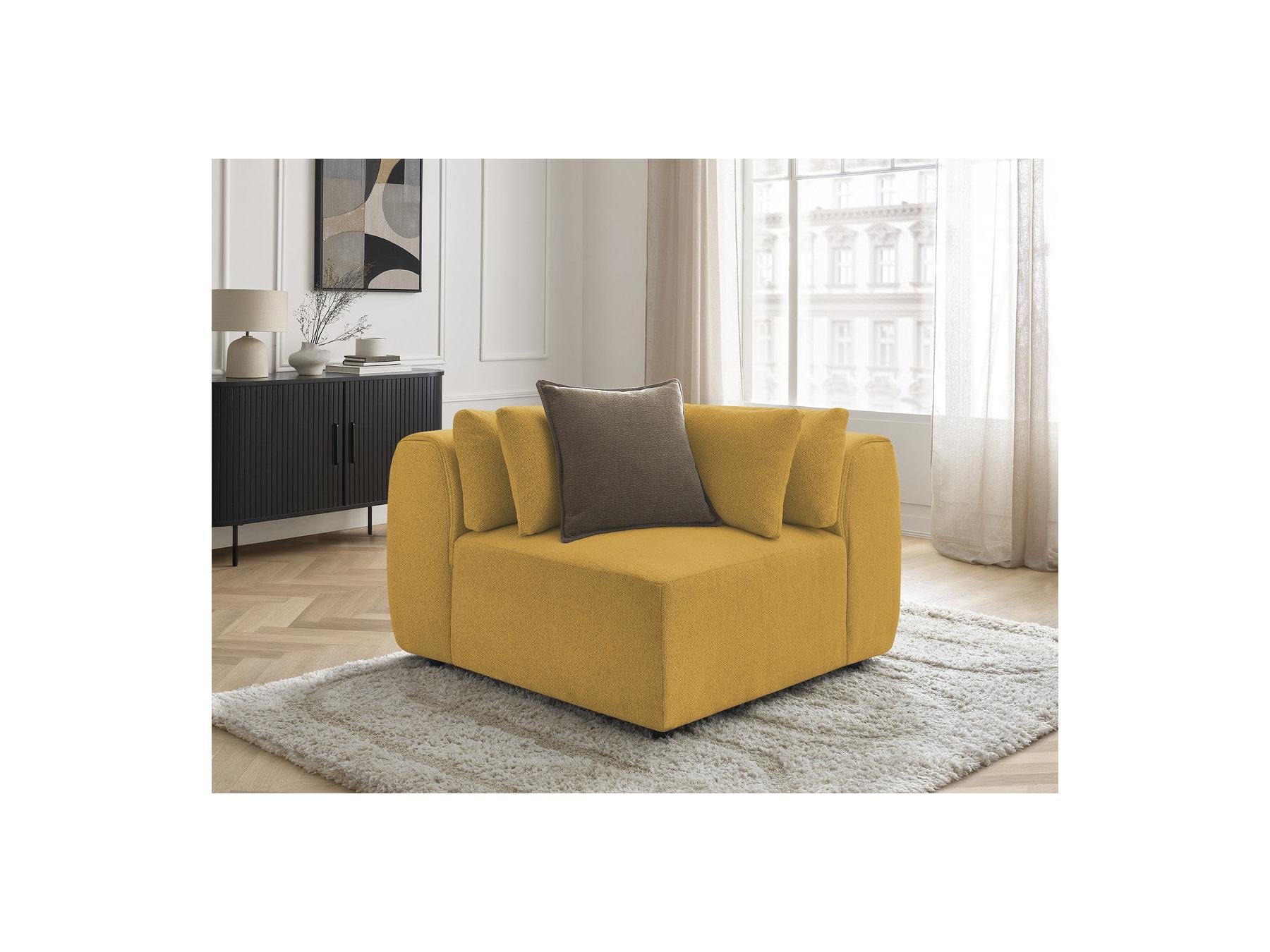 Jana - Angle Avec Têtière Pour Canapé Modulable - Tissu Chiné