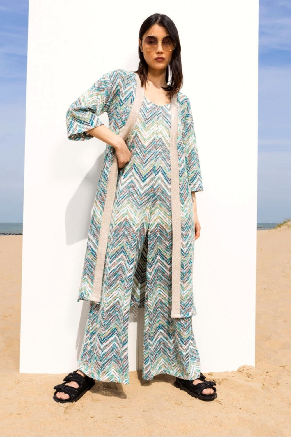 Le Kimono Maggie Zigzag Blue