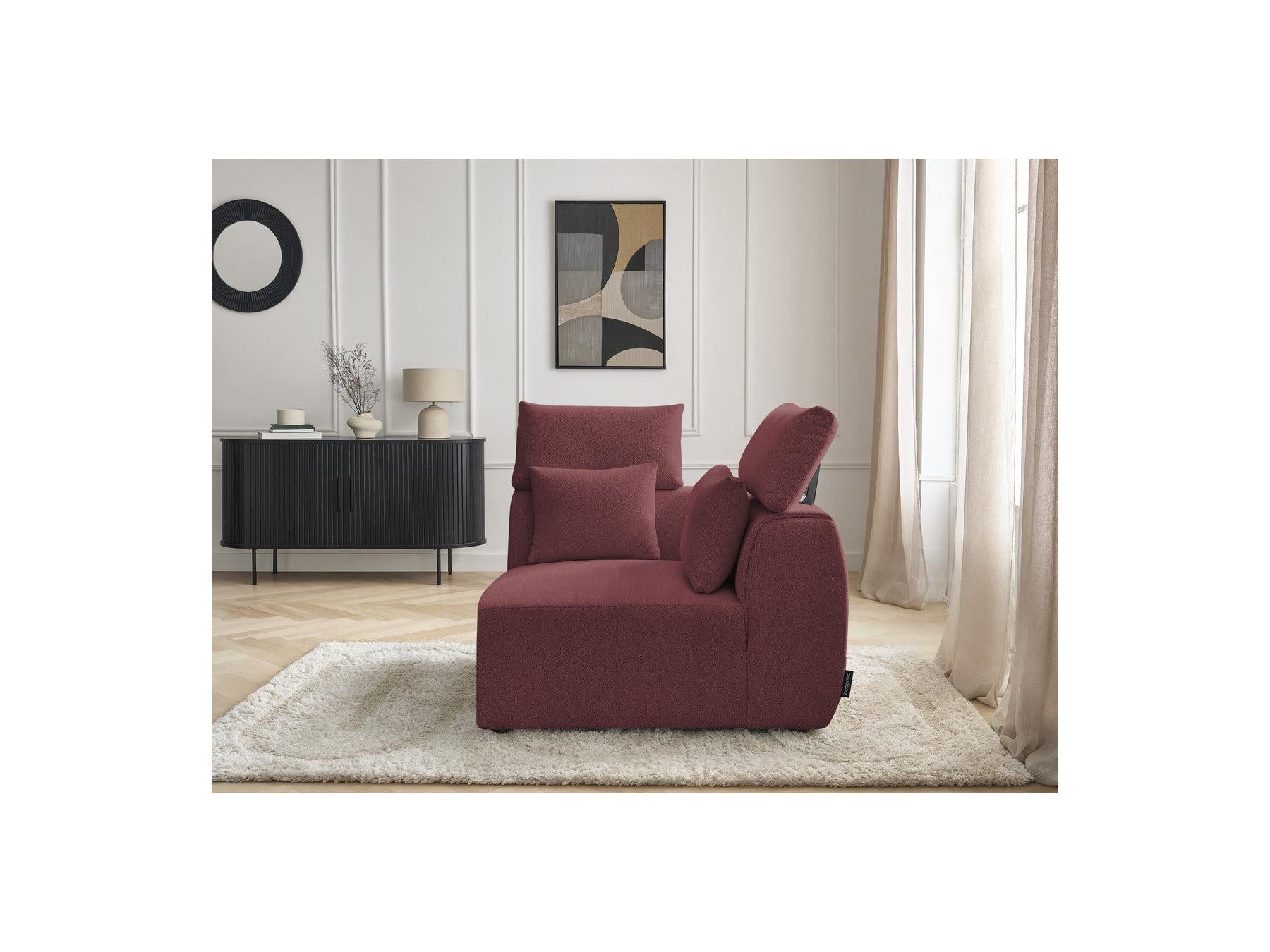 Jana - Angle Avec Têtière Pour Canapé Modulable - Tissu Chiné
