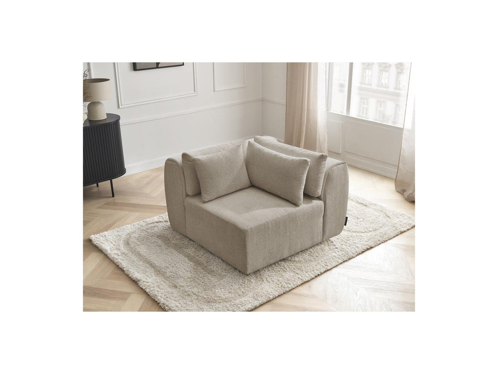 Jana - Angle Avec Têtière Pour Canapé Modulable - Tissu Chiné