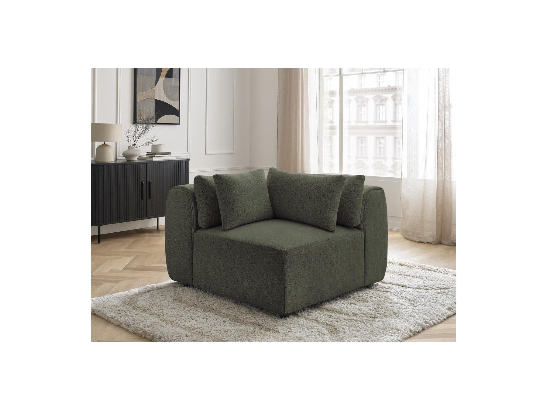 Jana - Angle Avec Têtière Pour Canapé Modulable - Tissu Chiné