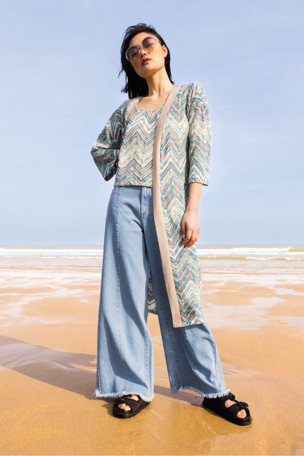 Le Kimono Maggie Zigzag Blue