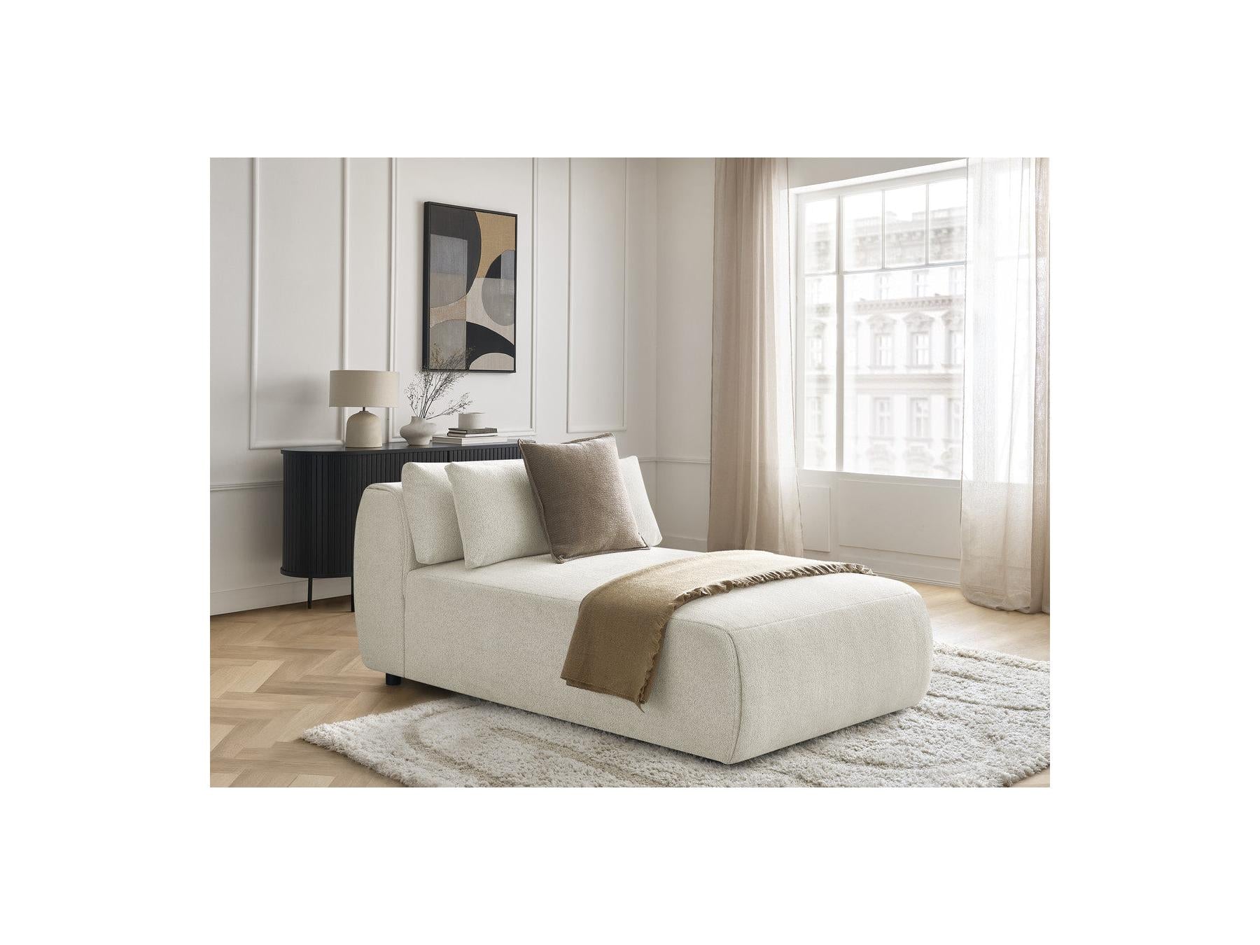 Jana - Méridienne Avec Têtière Pour Canapé Modulable - Tissu Chiné