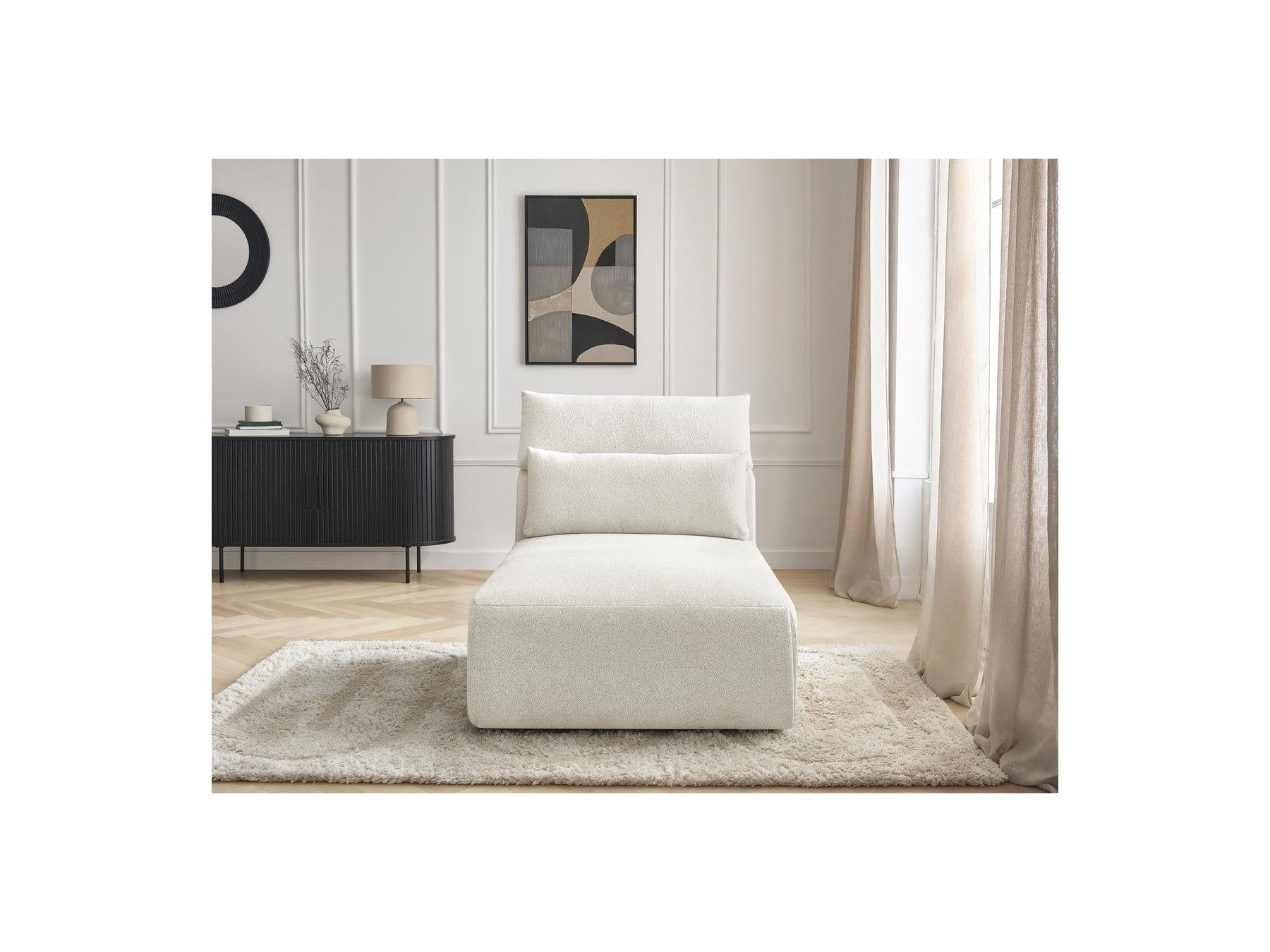 Jana - Méridienne Avec Têtière Pour Canapé Modulable - Tissu Chiné