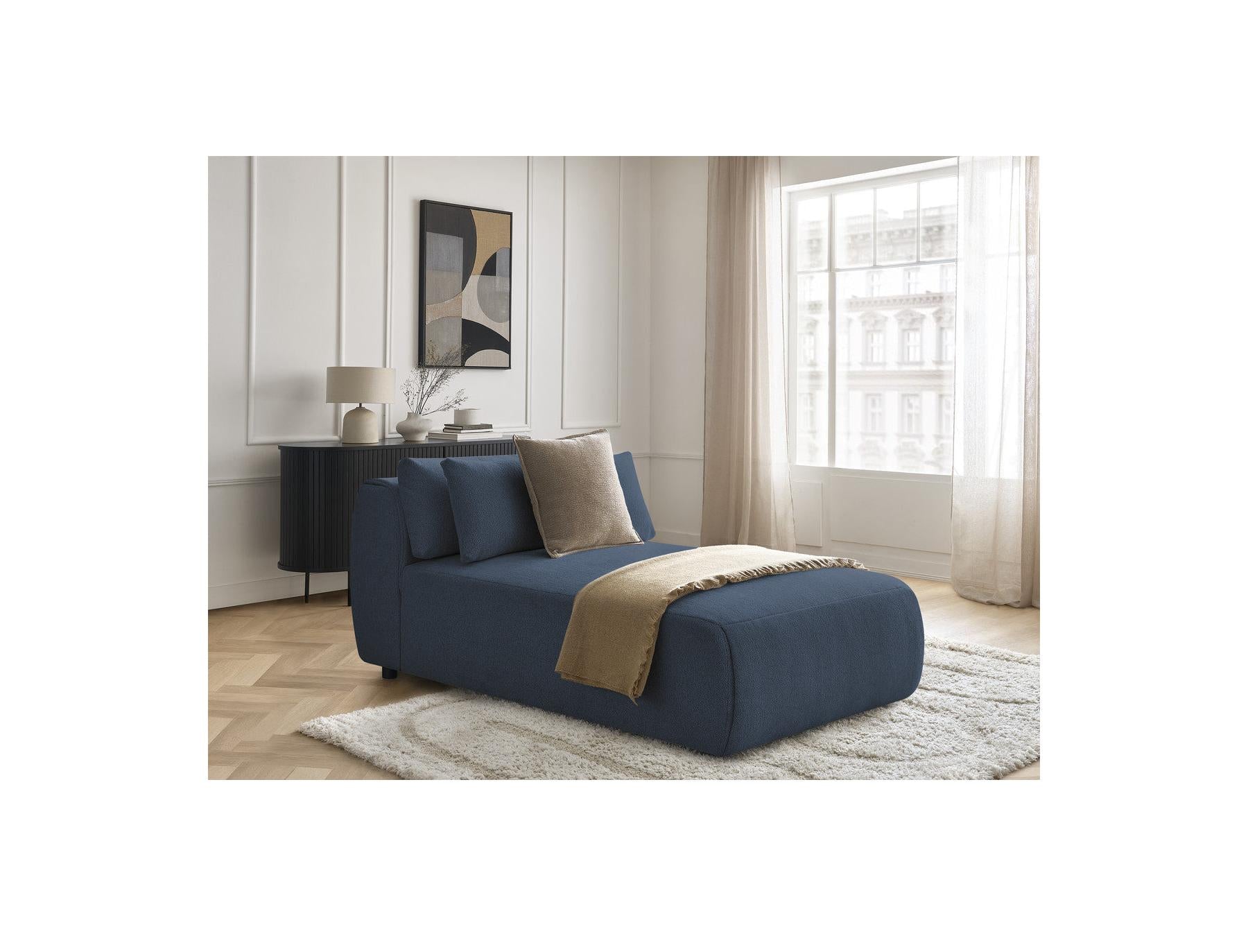 Jana - Méridienne Avec Têtière Pour Canapé Modulable - Tissu Chiné