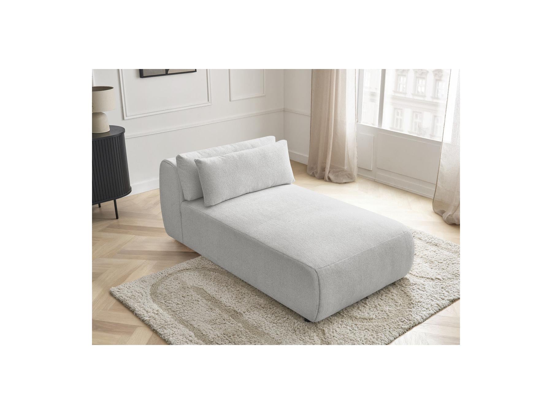 Jana - Méridienne Avec Têtière Pour Canapé Modulable - Tissu Chiné