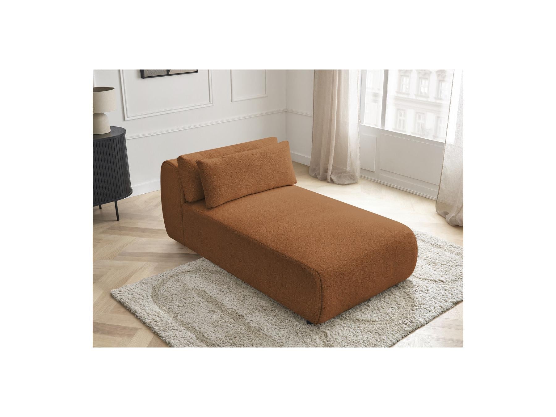 Jana - Méridienne Avec Têtière Pour Canapé Modulable - Tissu Chiné