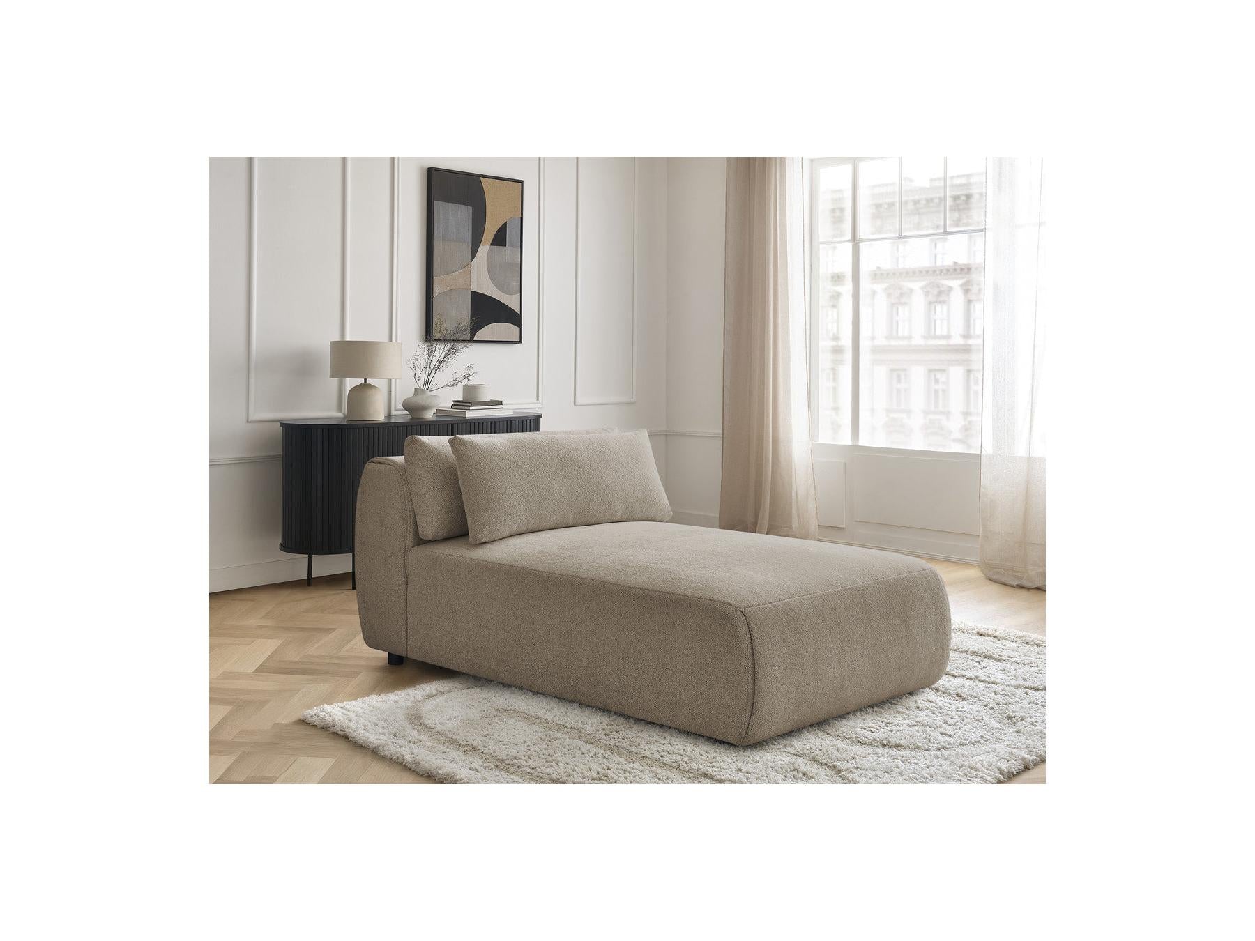 Jana - Méridienne Avec Têtière Pour Canapé Modulable - Tissu Chiné