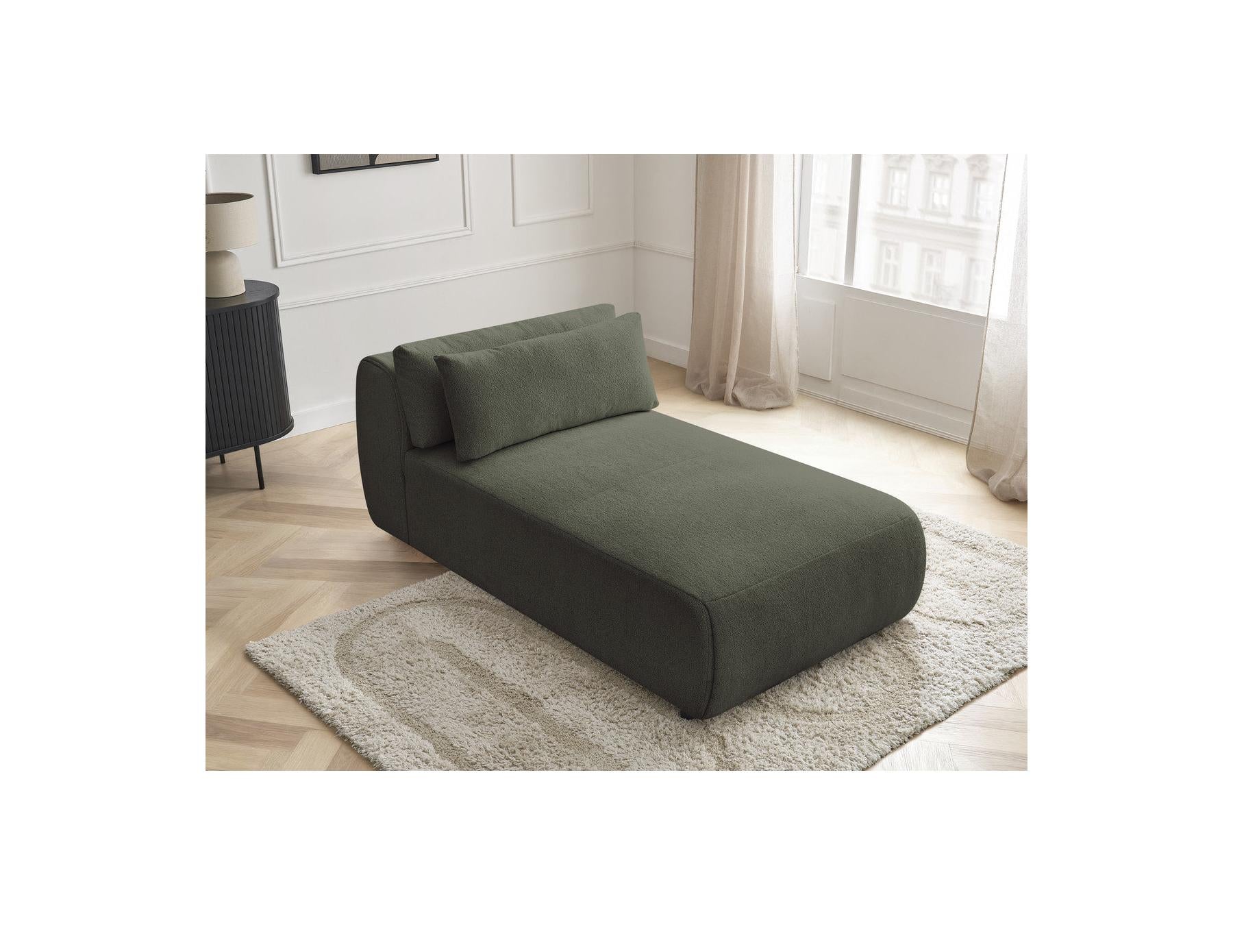 Jana - Méridienne Avec Têtière Pour Canapé Modulable - Tissu Chiné