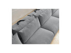Jana - Canapé Panoramique Fixe Modulable Avec Têtières - Tissu Chiné Avec 2 Méridiennes, 2 Chauffeuses Et 1 Grand Pouf