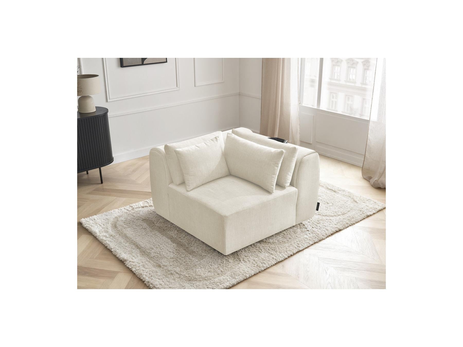 Jana - Angle Avec Têtière Pour Canapé Modulable - Tissu Velours