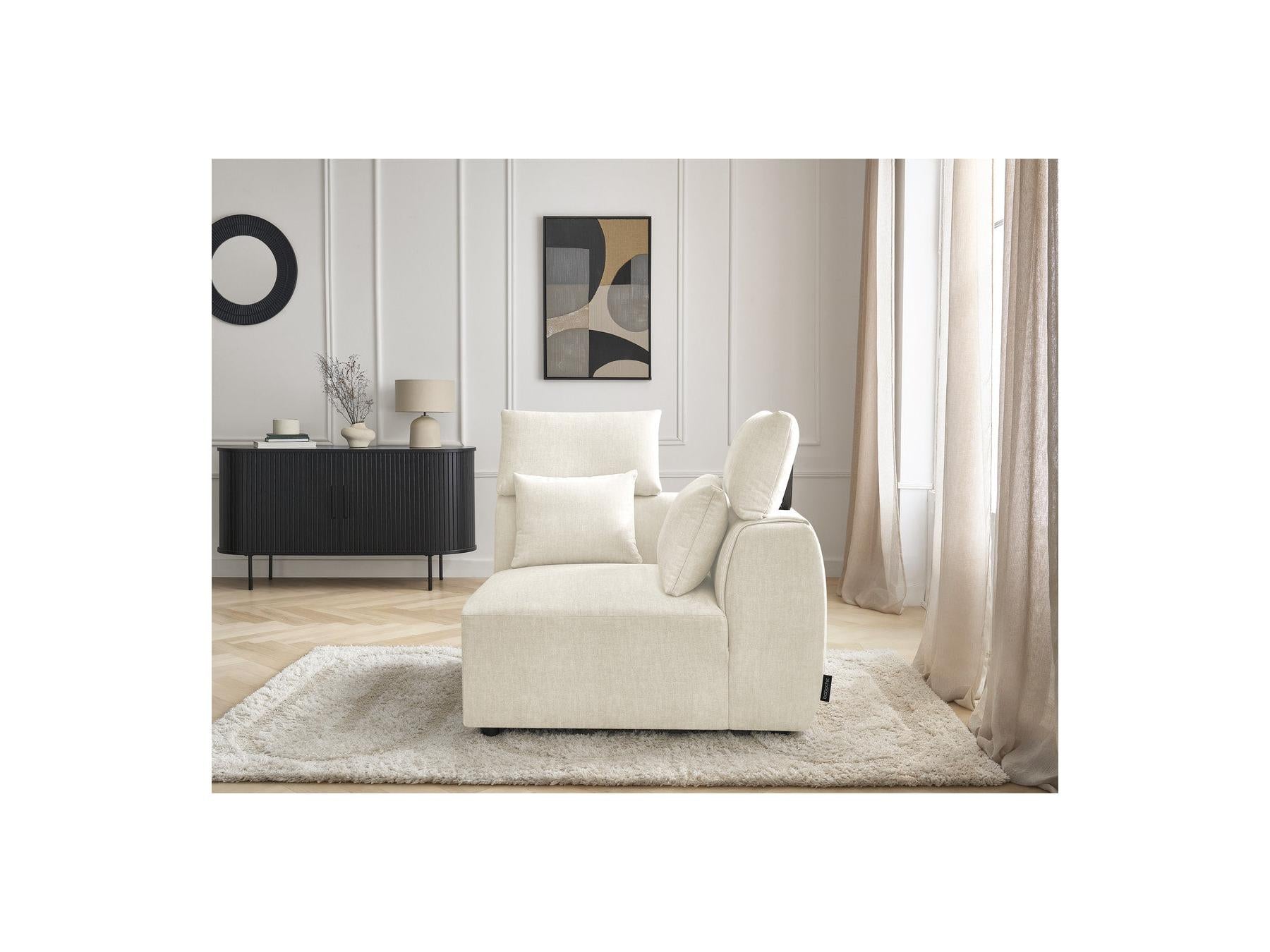 Jana - Angle Avec Têtière Pour Canapé Modulable - Tissu Velours