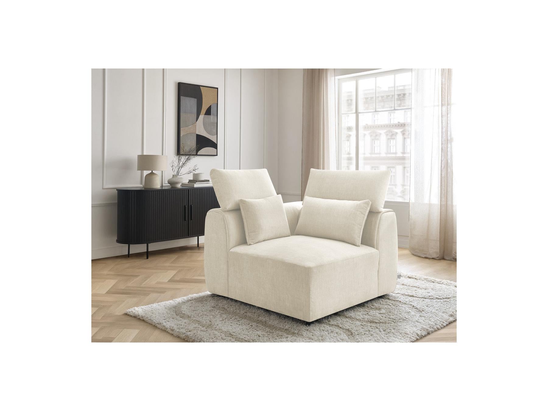 Jana - Angle Avec Têtière Pour Canapé Modulable - Tissu Velours