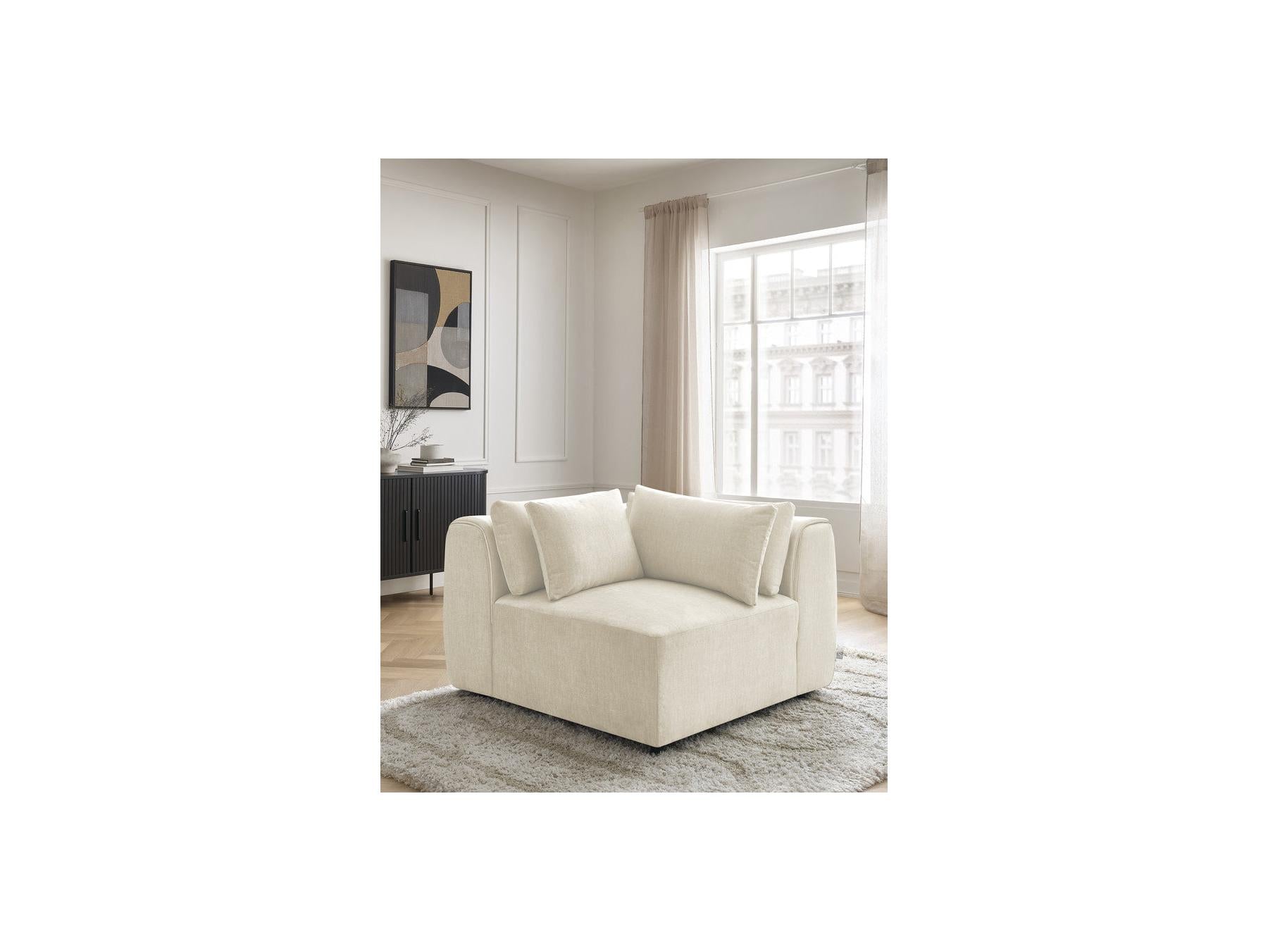 Jana - Angle Avec Têtière Pour Canapé Modulable - Tissu Velours