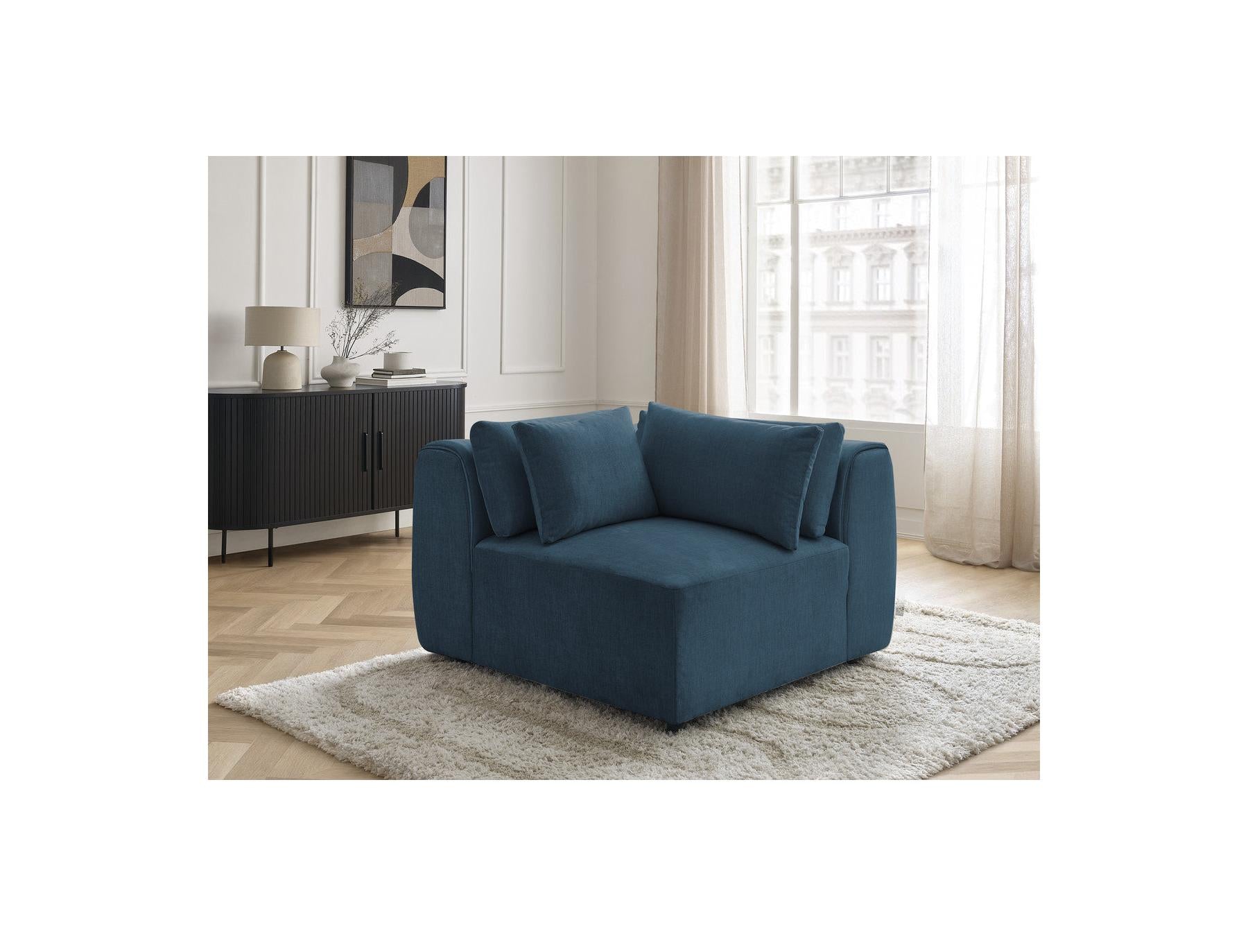 Jana - Angle Avec Têtière Pour Canapé Modulable - Tissu Velours